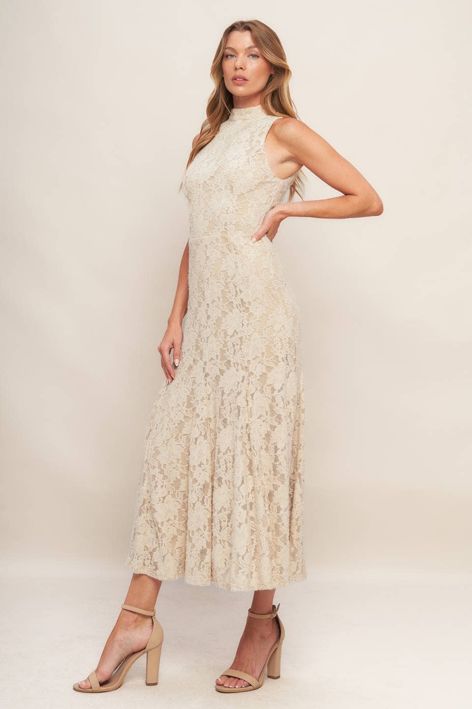 Tabor Lace Mock Midi Dress FINAL SALE
