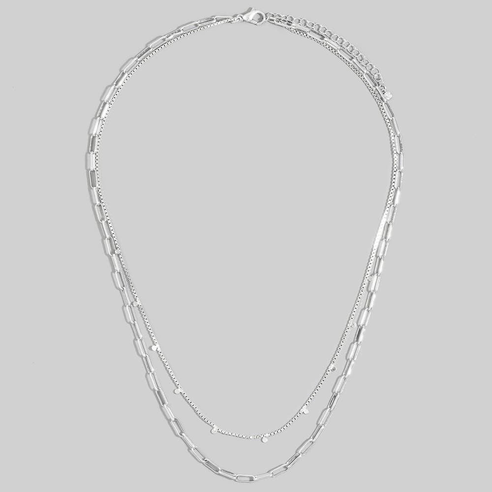 Allessa Gold Dipped Layered Mixed Chain Necklace (2 Colors!)