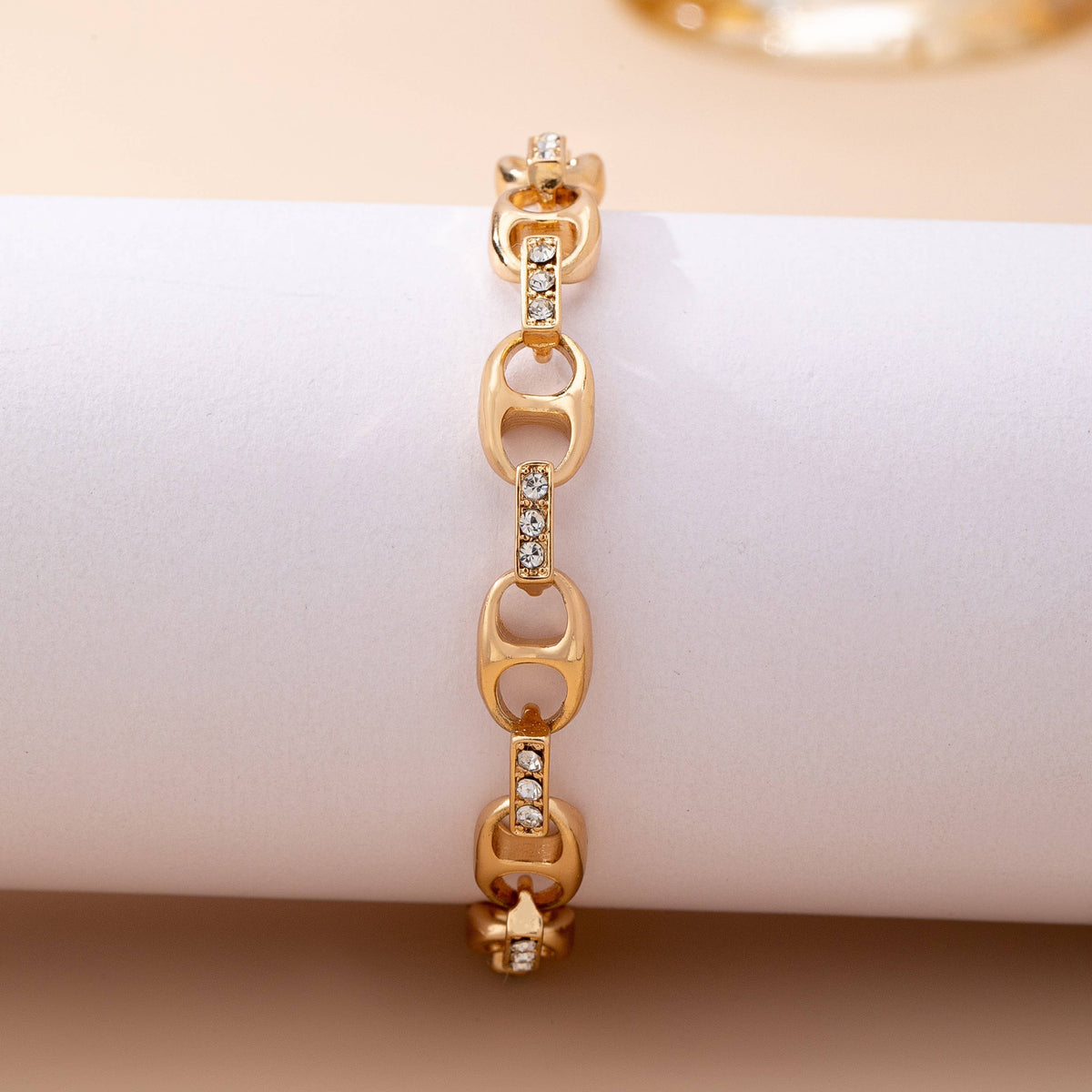 Claire Sparkling Gold Link Chain Bracelet