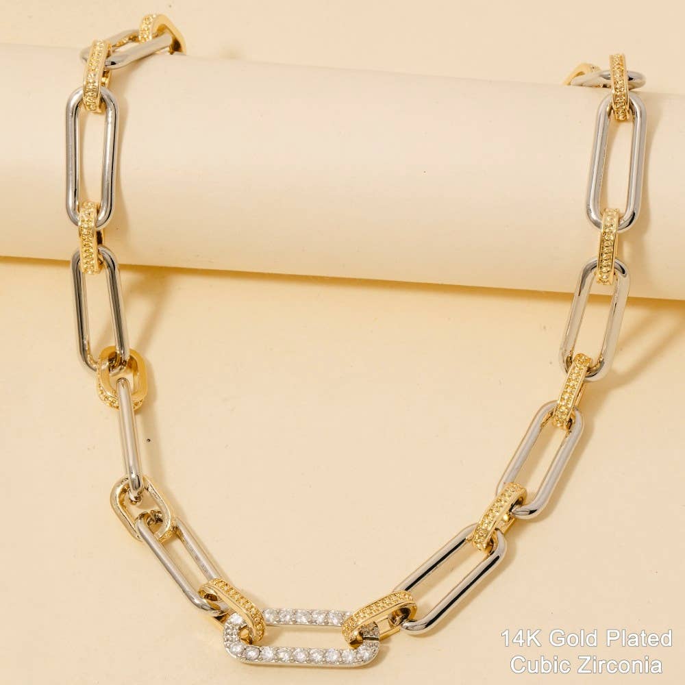 Rone Pave Link Classic Chain Necklace