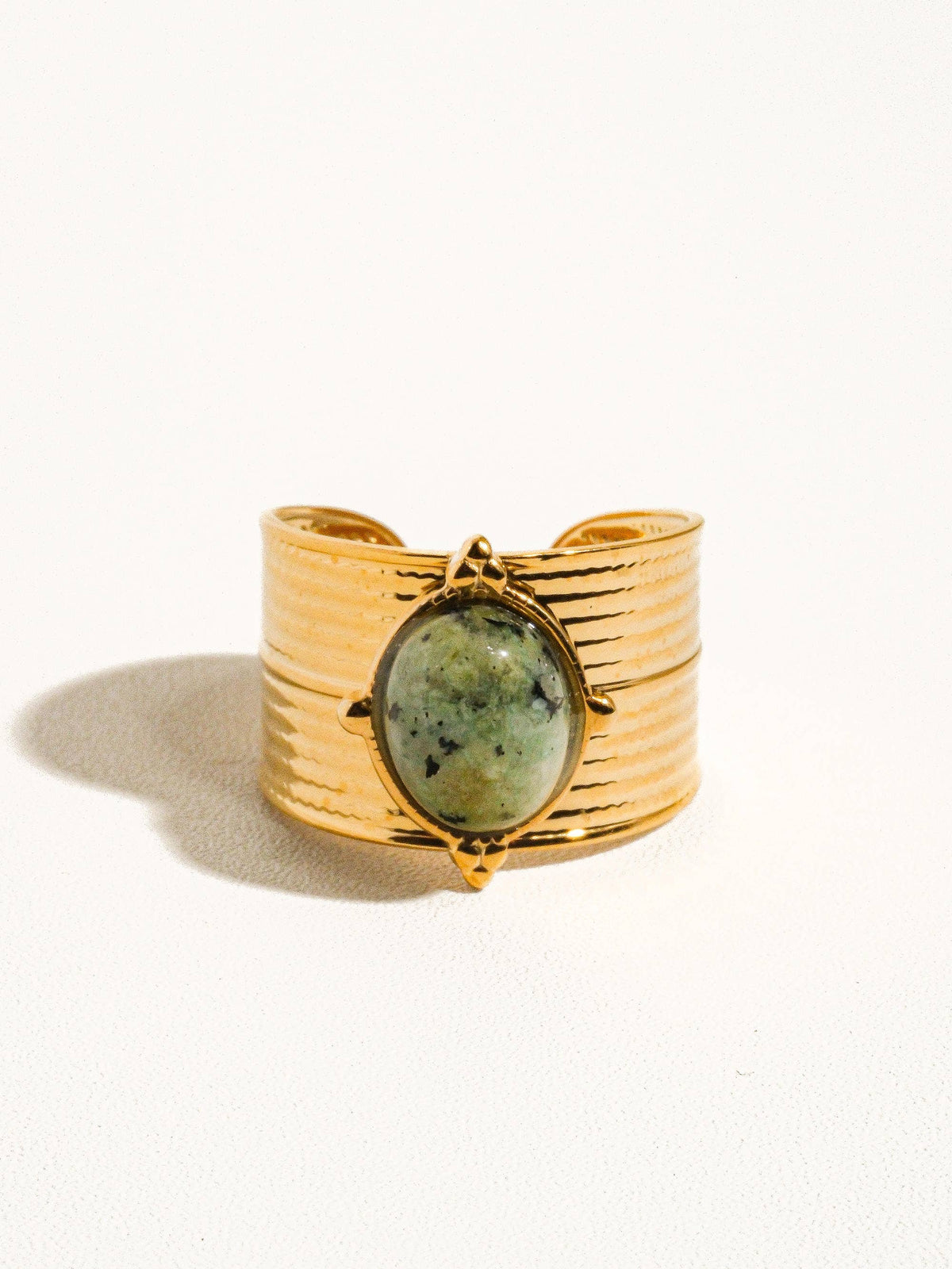 Flânerie by MAIQ Oasis 18K Gold Non-Tarnish Stone Bold Adjustable Ring