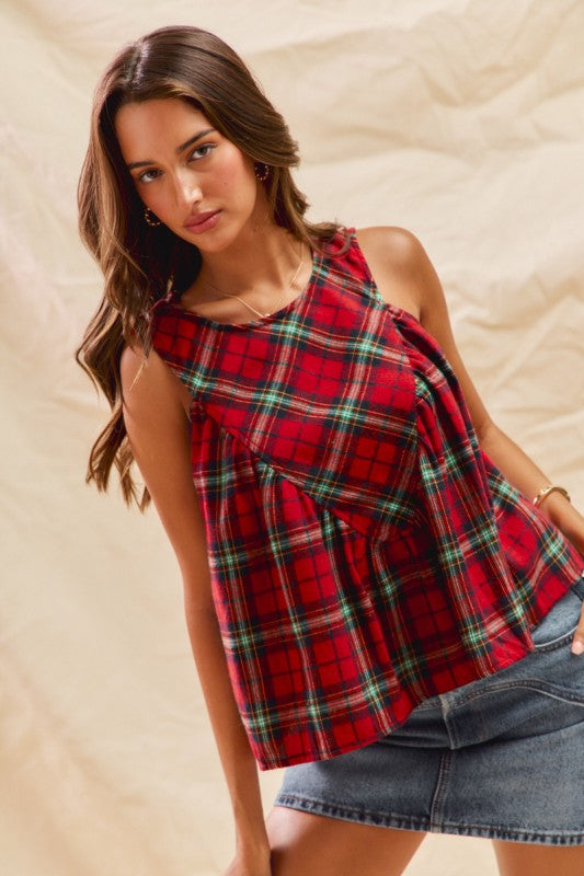 Rudolph Plaid Tank Top