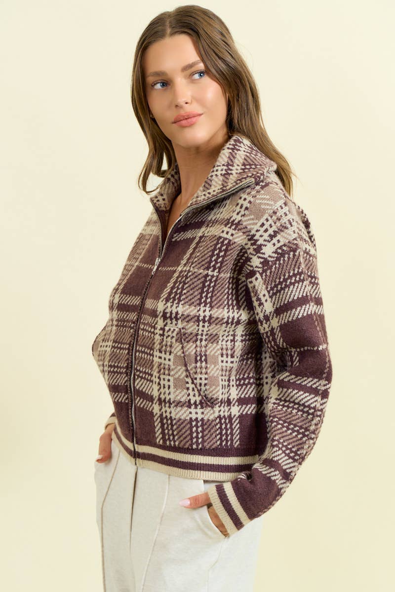 Gomez Plaid Zip Jacket -In stores 10/10!