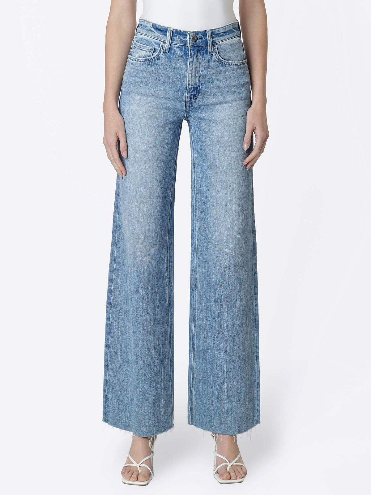 Vervet Dana High Rise Raw Hem Wide Jeans
