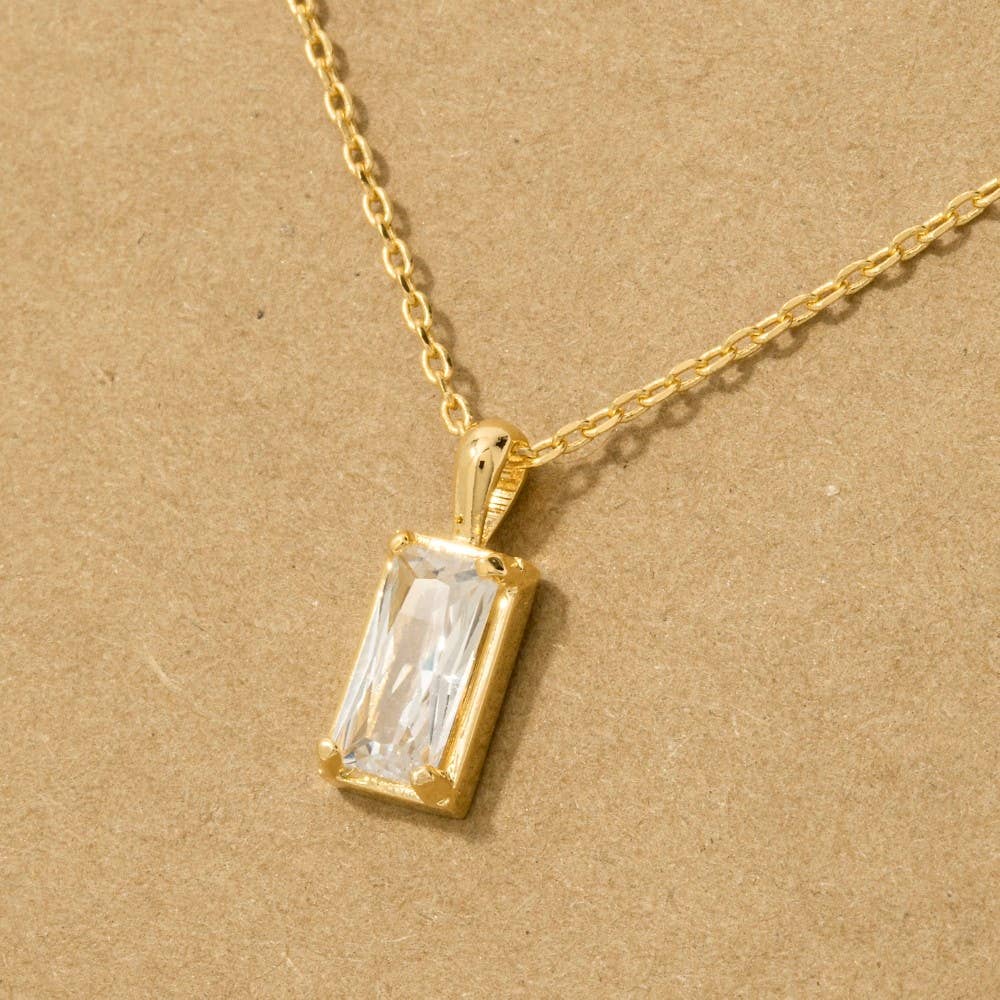 Aerie Baguette Drop Charm Necklace