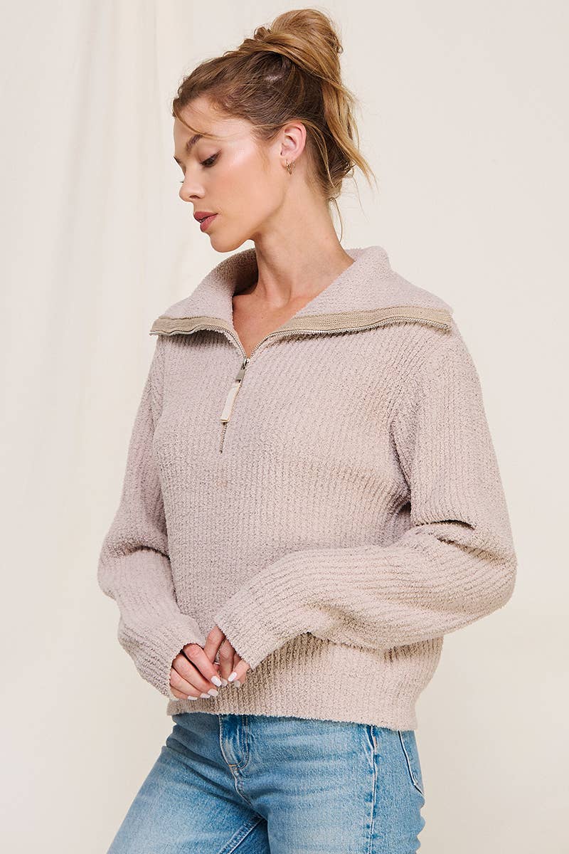 Grave Plush Half Zip Pullover Sweater FINAL SALE