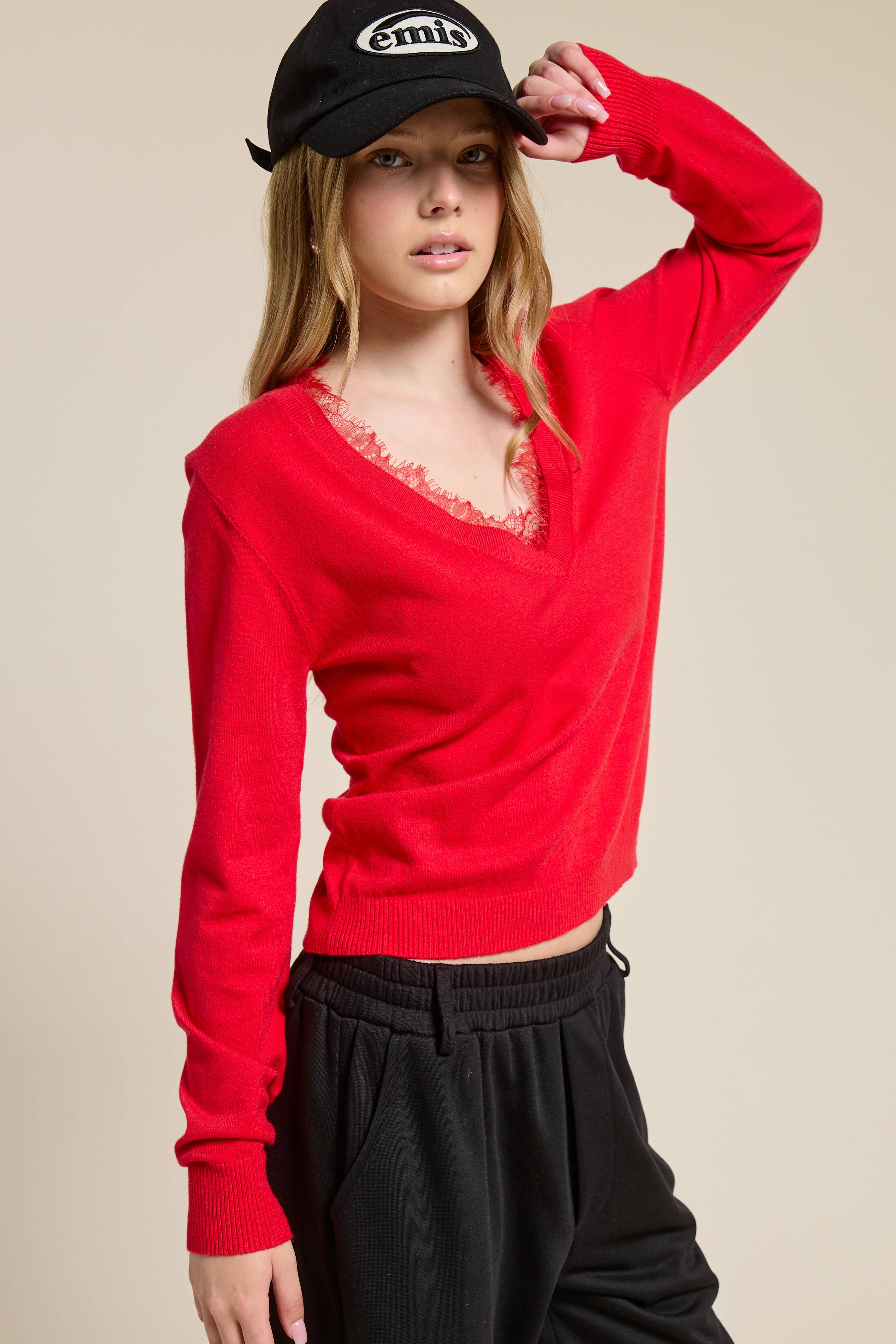 Trent Lace Trim Sweater