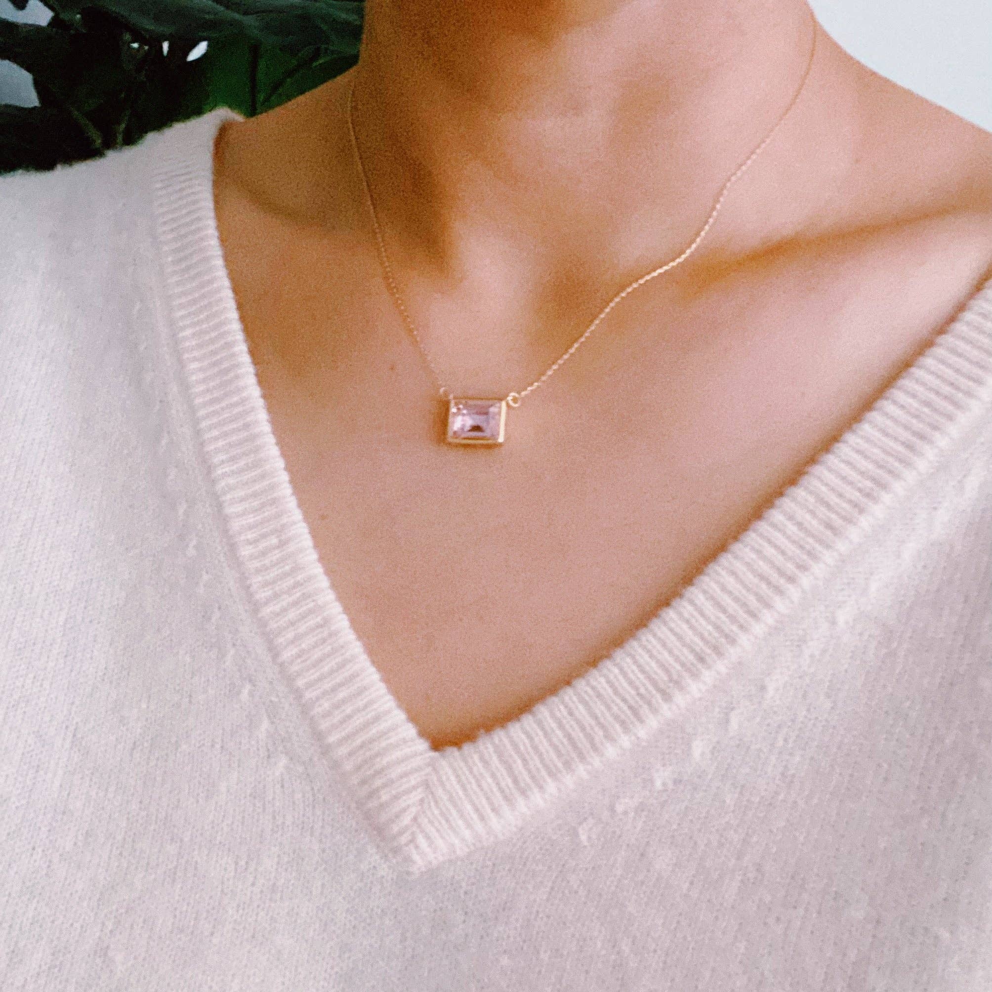 Debs Sweet Square Pendant Necklace