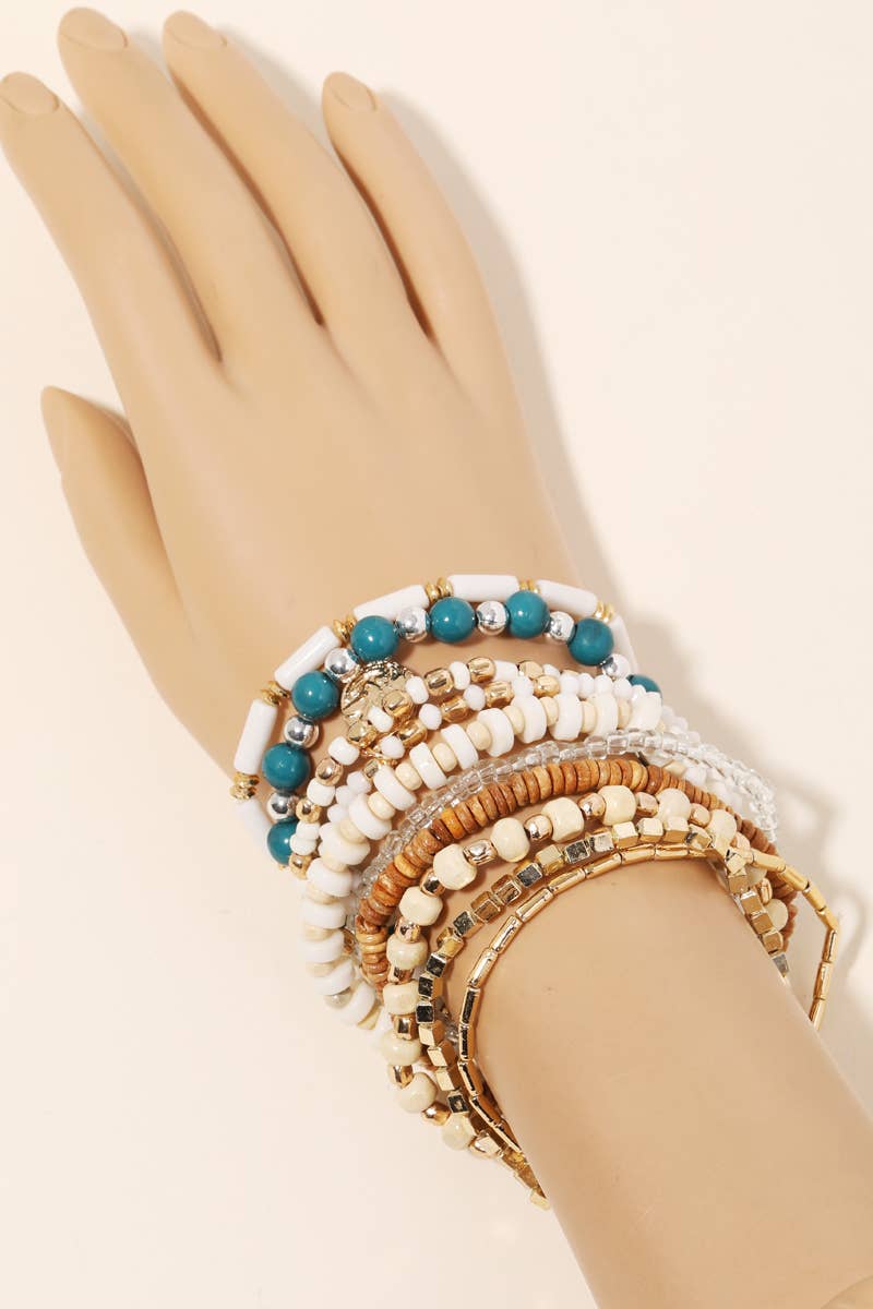 Ree Assorted Multi Bead Coin Bracelet Set