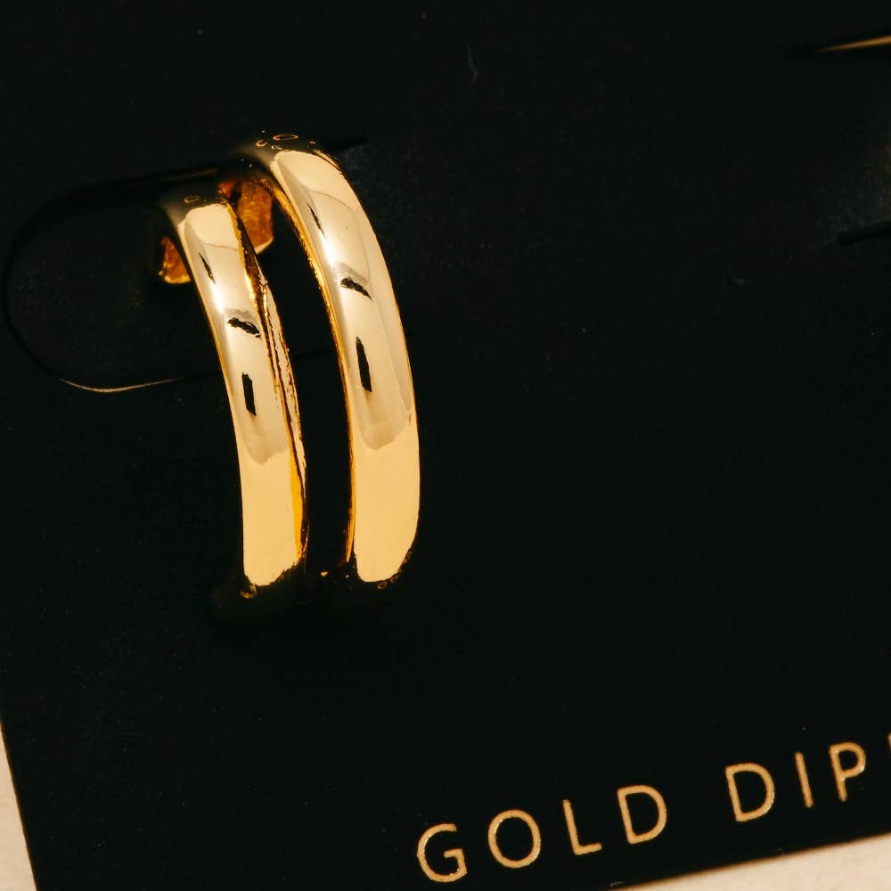 Marcus Gold Dipped Double Layered Hoop Earrings