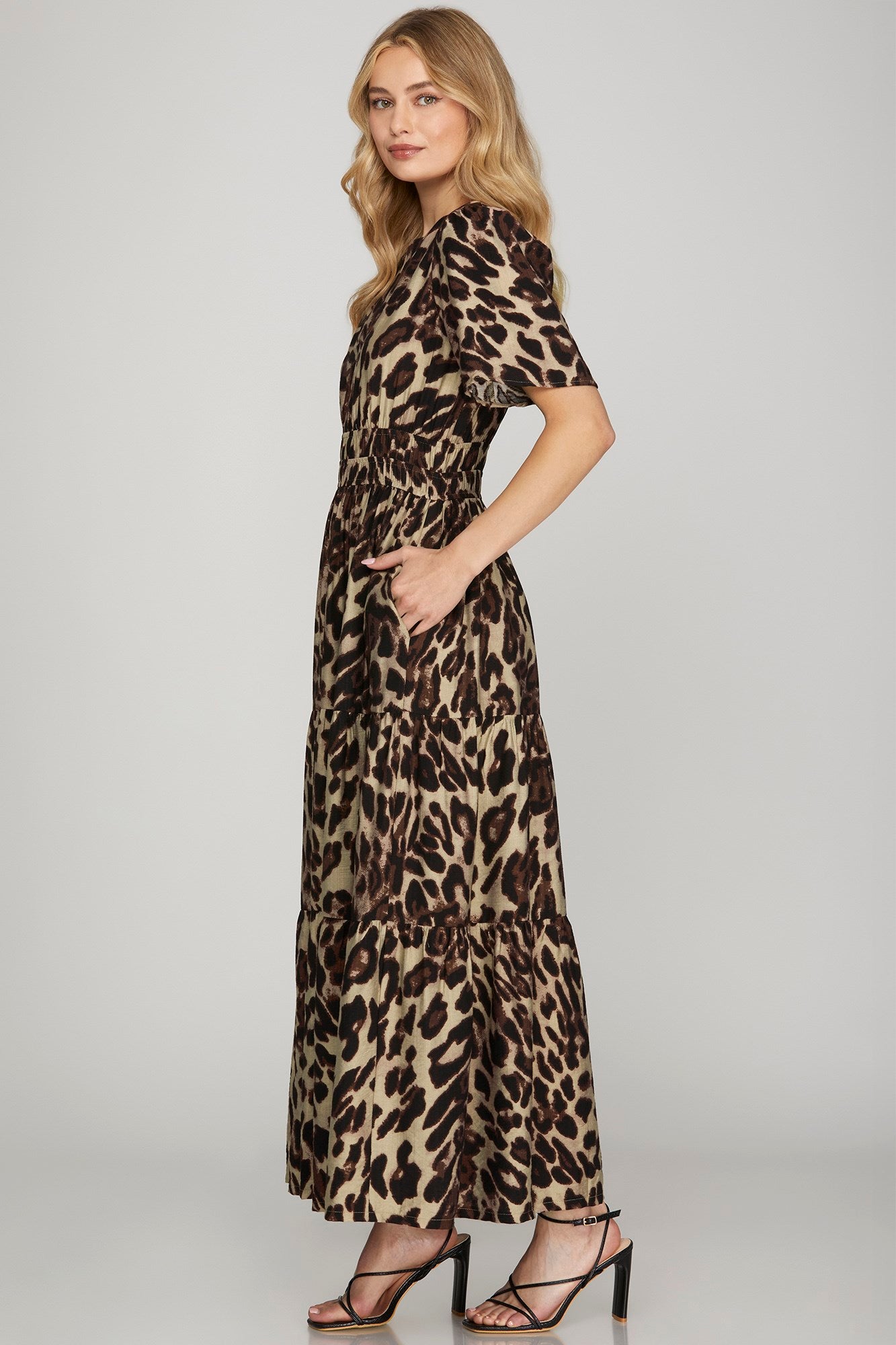 Melonia Leopard Midi Dress