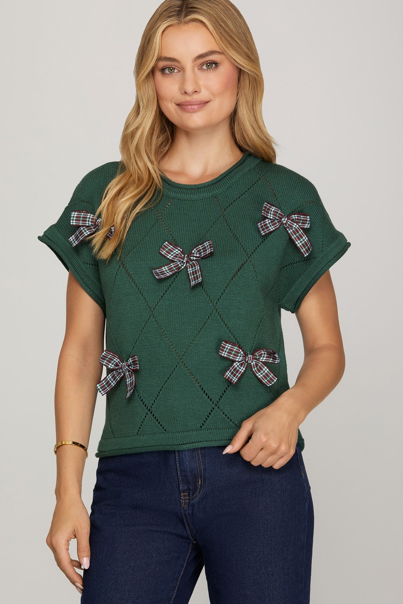 Tischer Bow Sweater Top