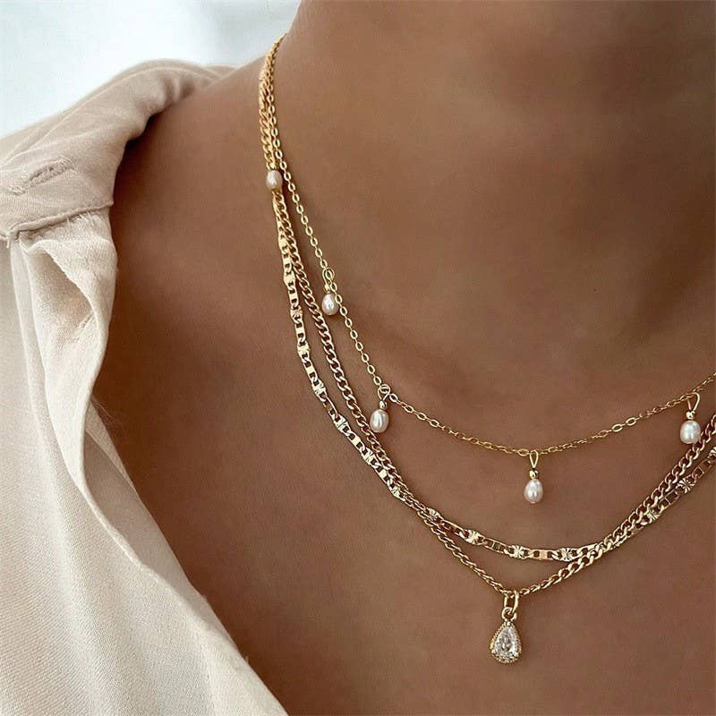 Cristopher Teardrop Charm Necklace