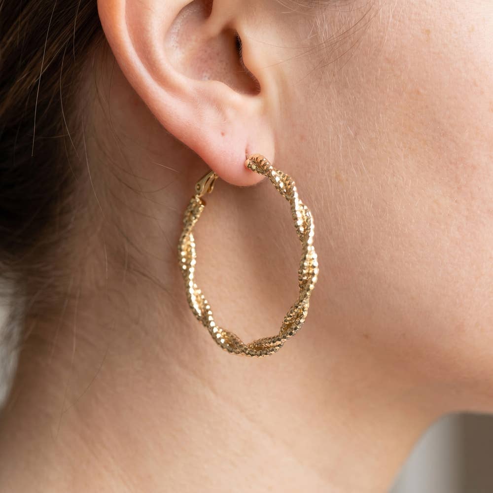 Boden Twisted Rope Texture Statement Hoop Earrings