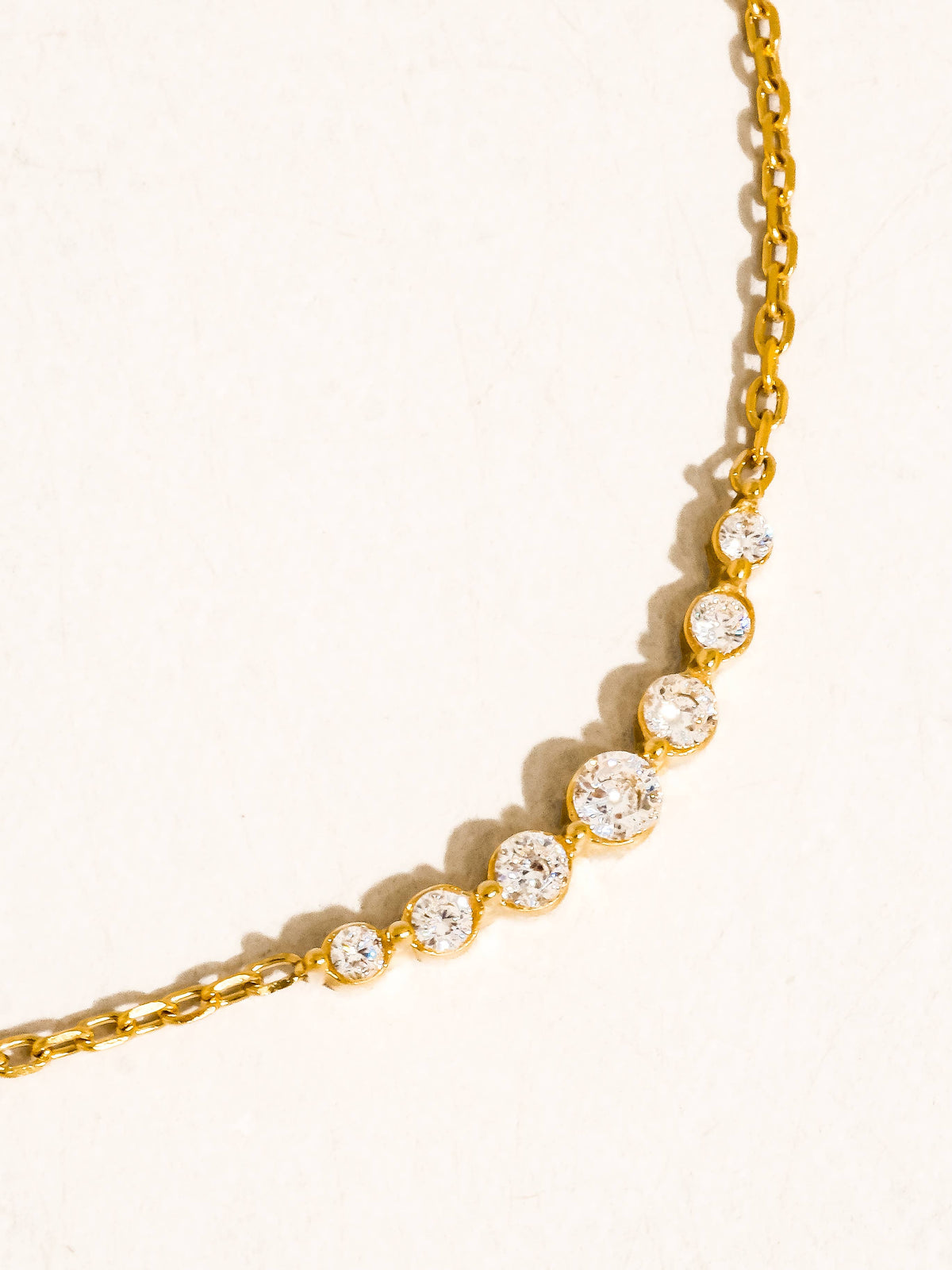 Flânerie by MAIQ 18K Gold Non-Tarnish Crystal Station Chain Necklace