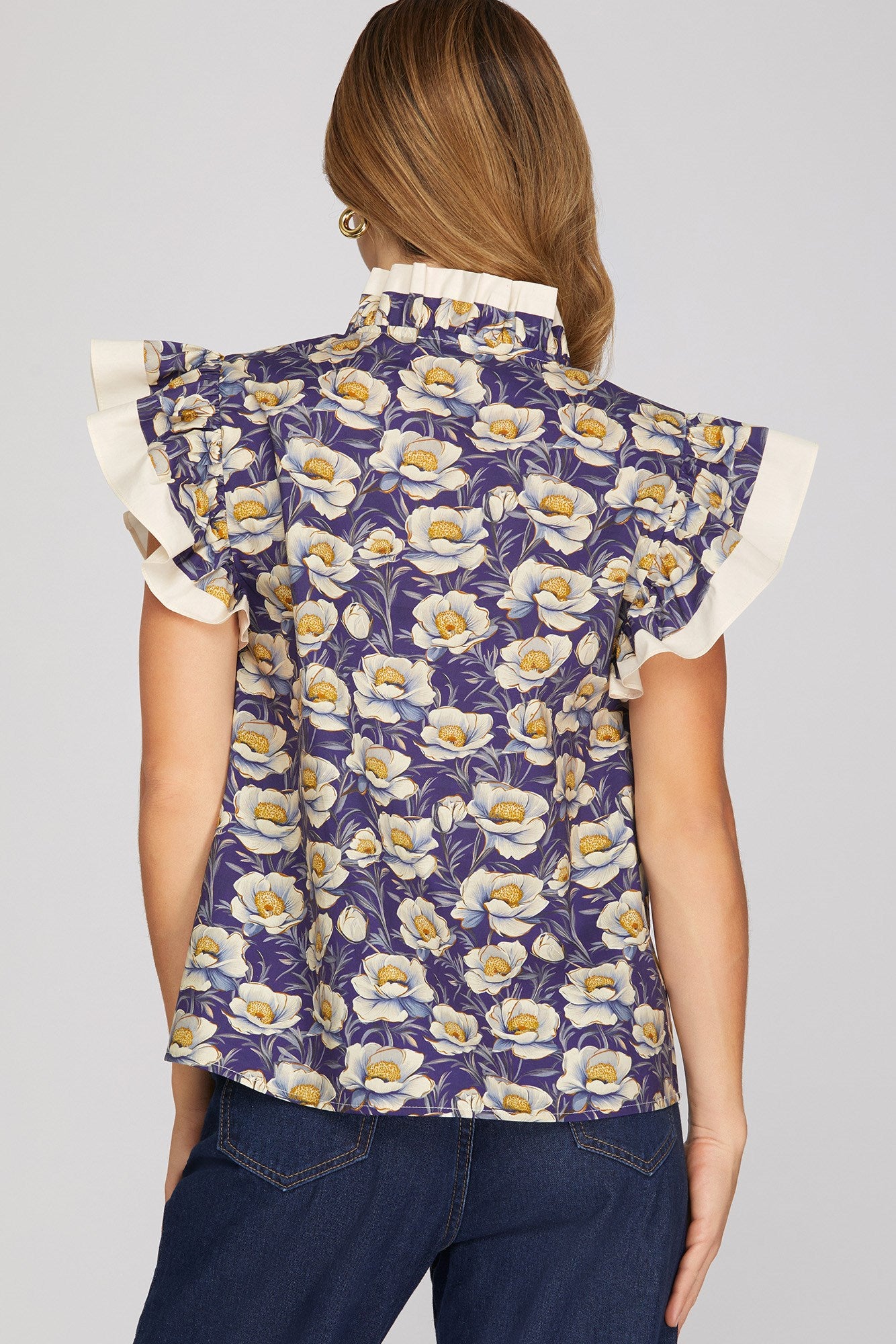 Serla Floral Ruffle Top