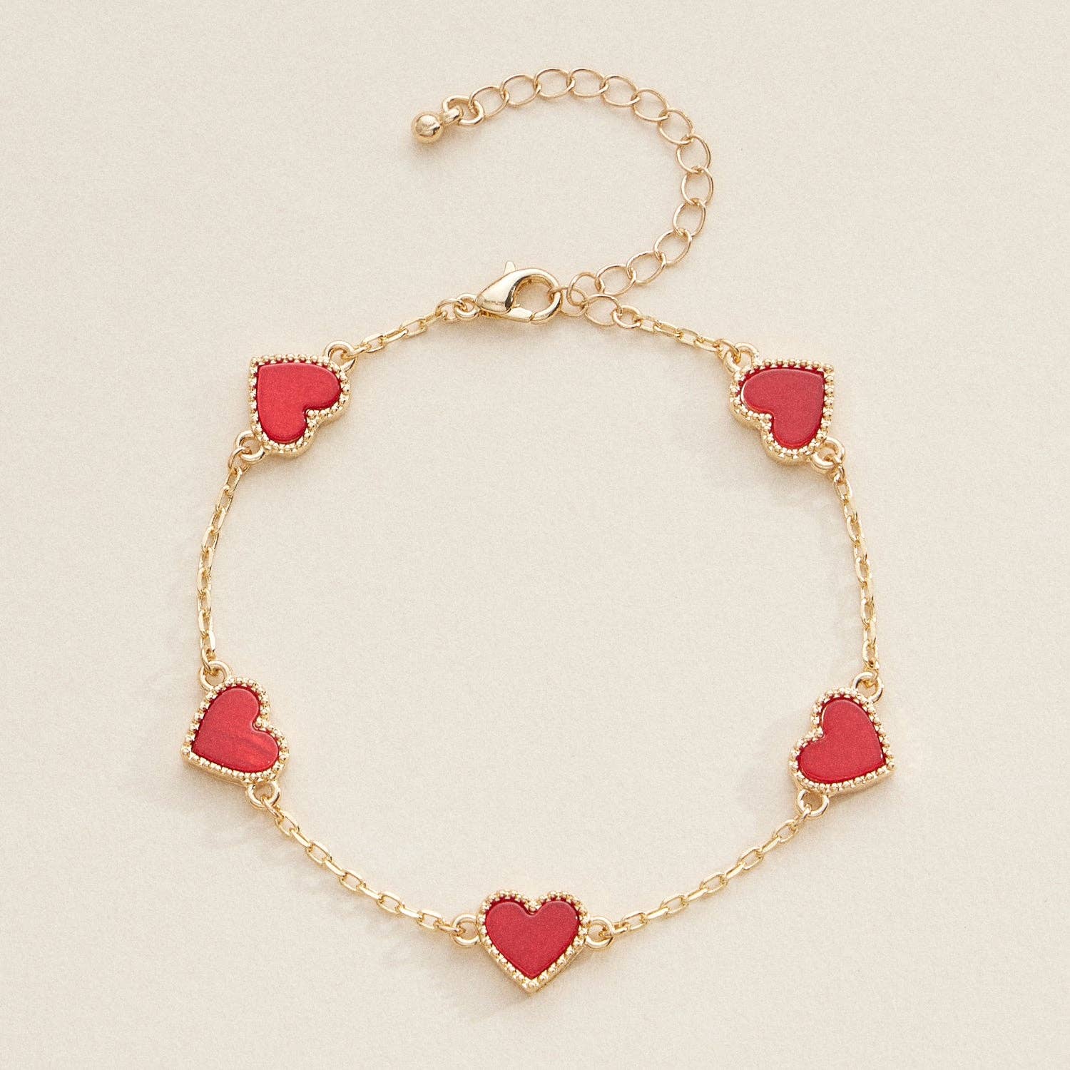 Helena Elegant Gold Heart Charm Bracelet