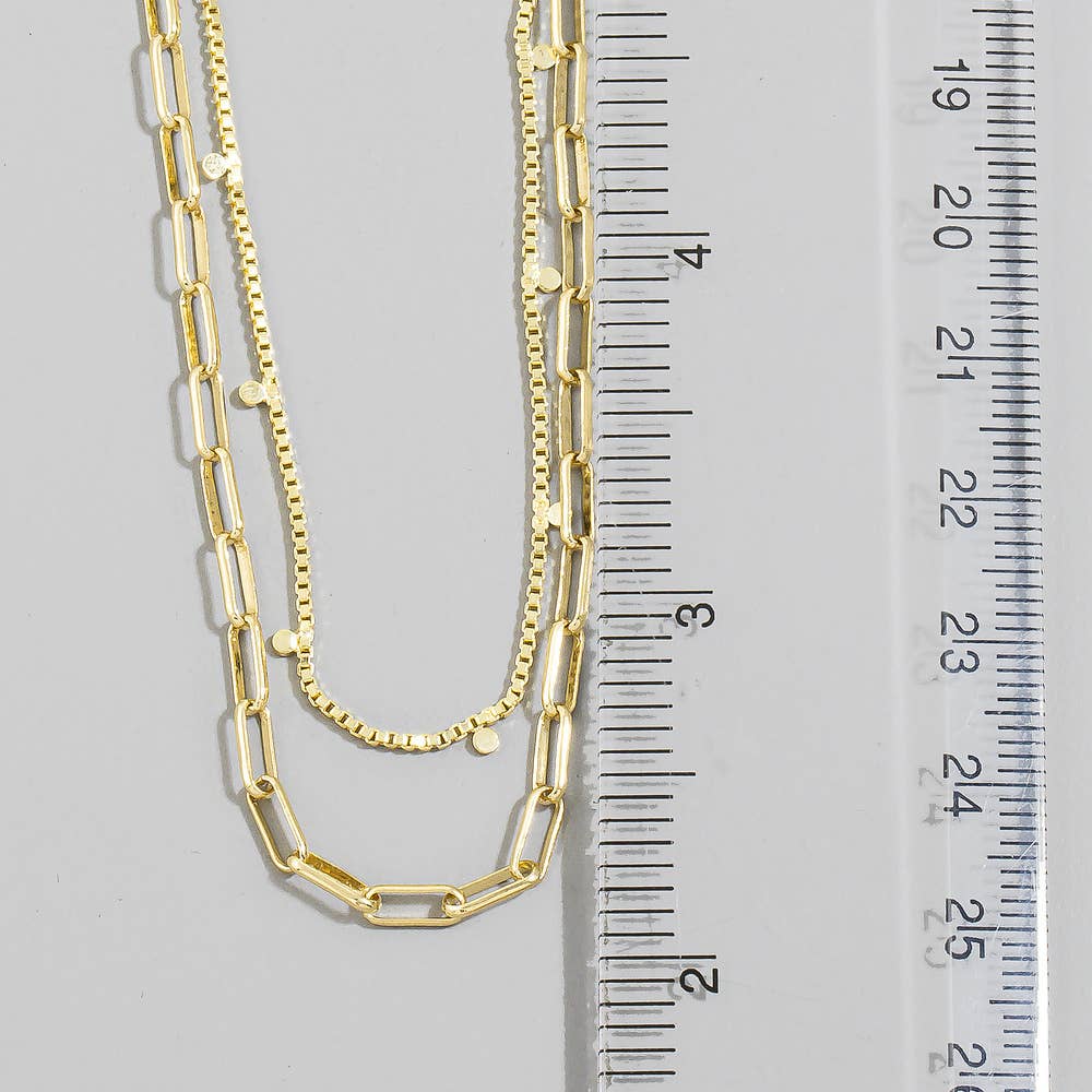 Allessa Gold Dipped Layered Mixed Chain Necklace (2 Colors!)