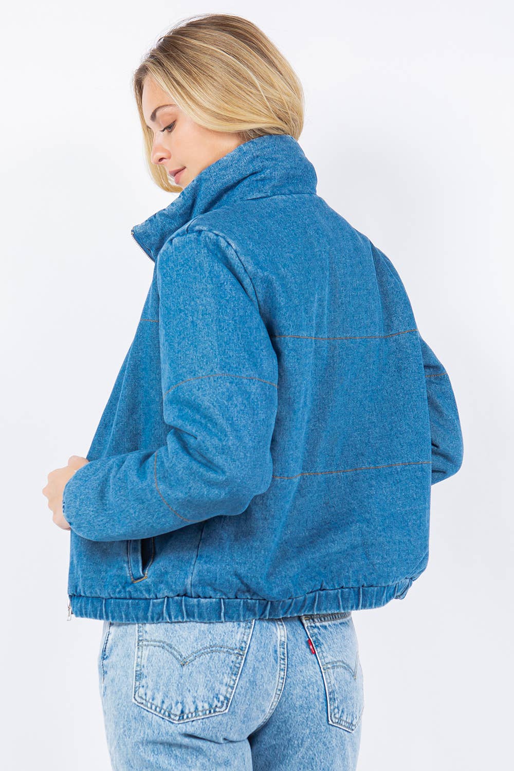 Milburn Oversized Denim Puffer Jacket