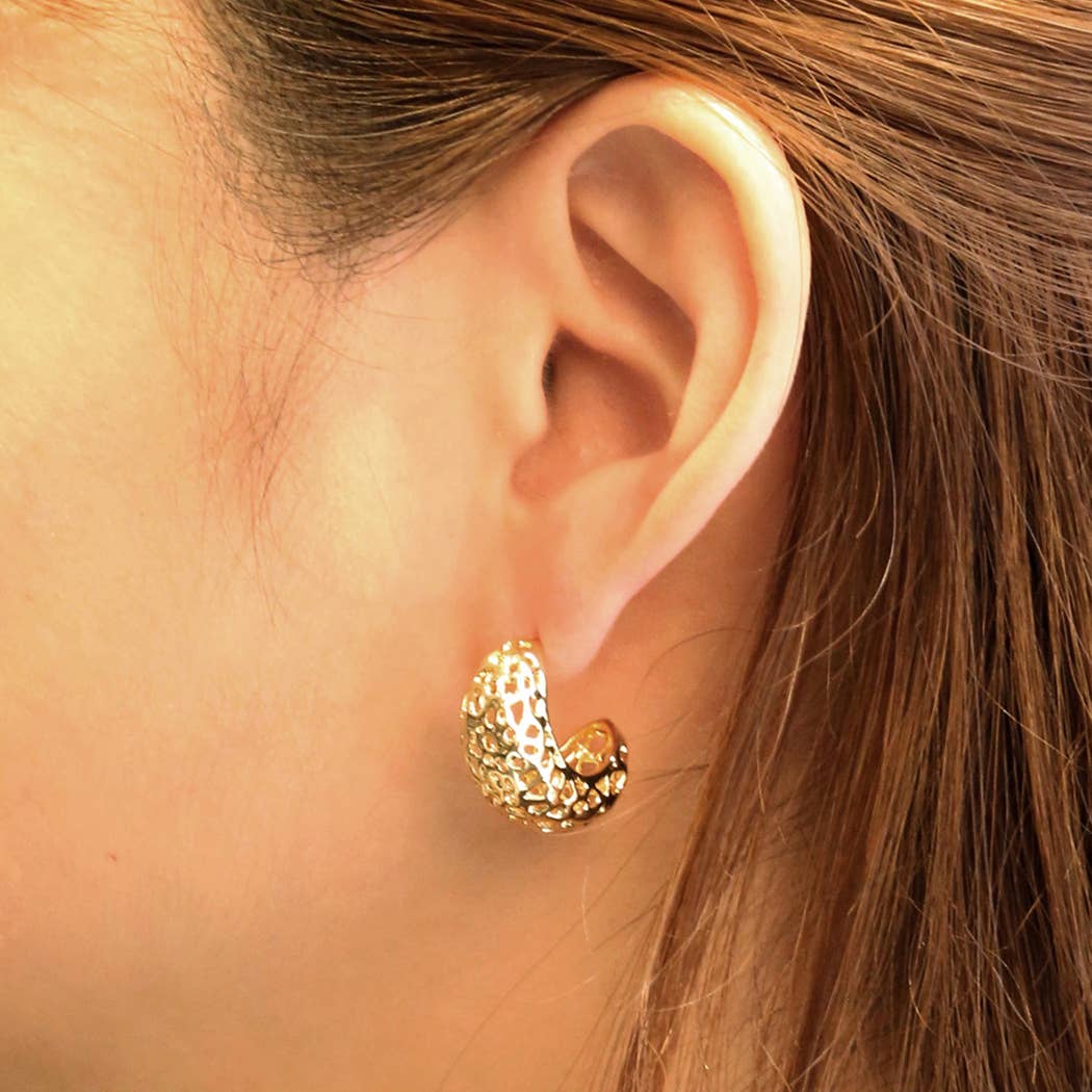 Nix 14K Gold-Dipped Chunky Wavy Hoop Earrings