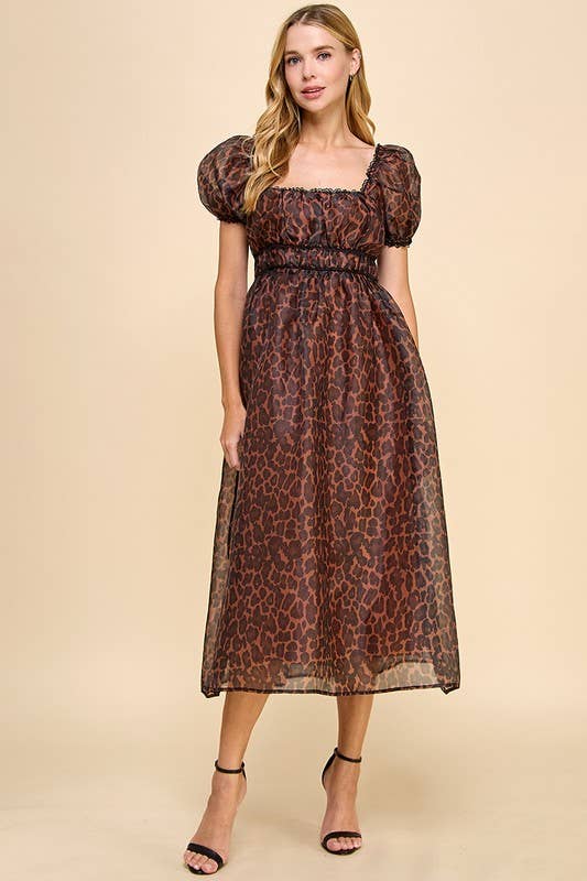 Hannah Animal Print Midi Dress FINAL SALE