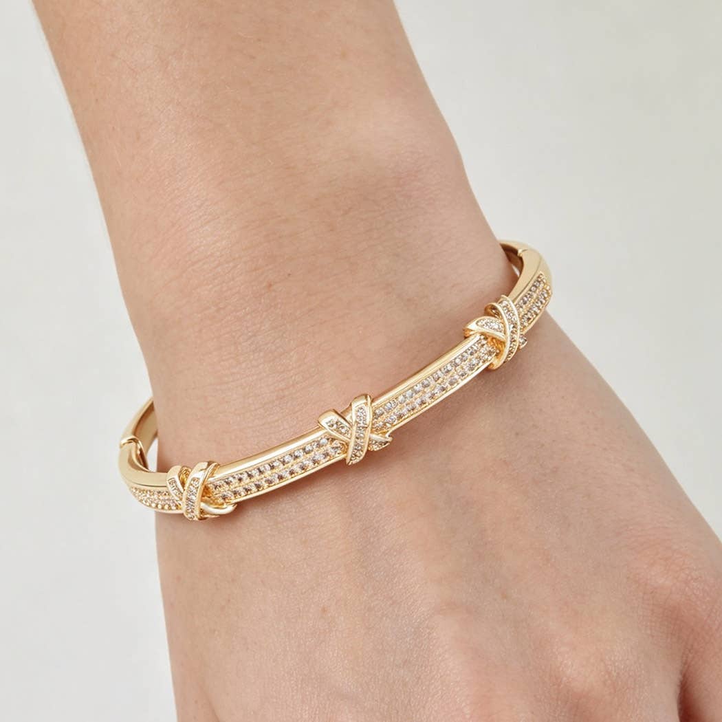 Volkner Bejeweled Triple X Bracelet