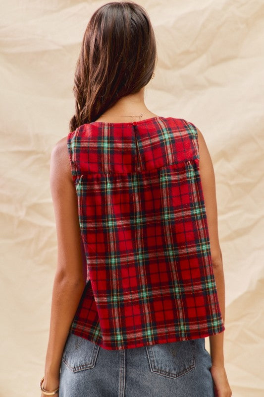 Rudolph Plaid Tank Top