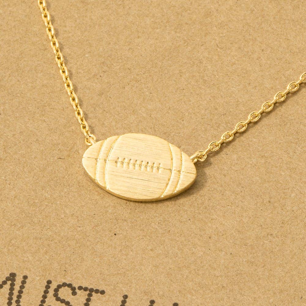 Game Day Dainty Football Pendant Necklace