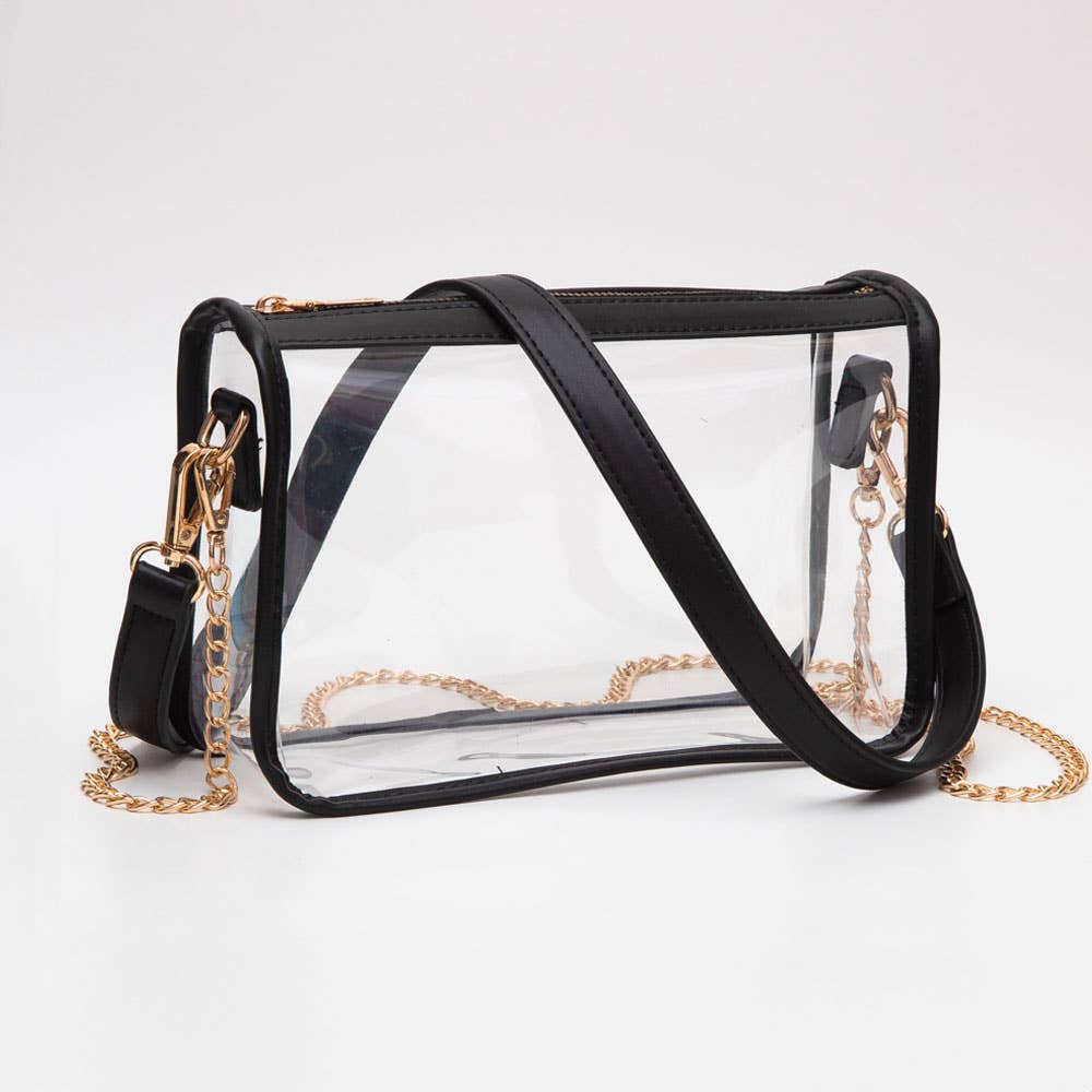 Nina Clear Rectangle Stadium Crossbody Bag