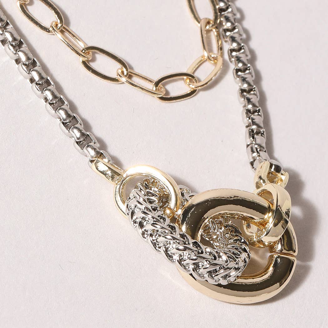 Dillon Double Chain Link Ring Necklace