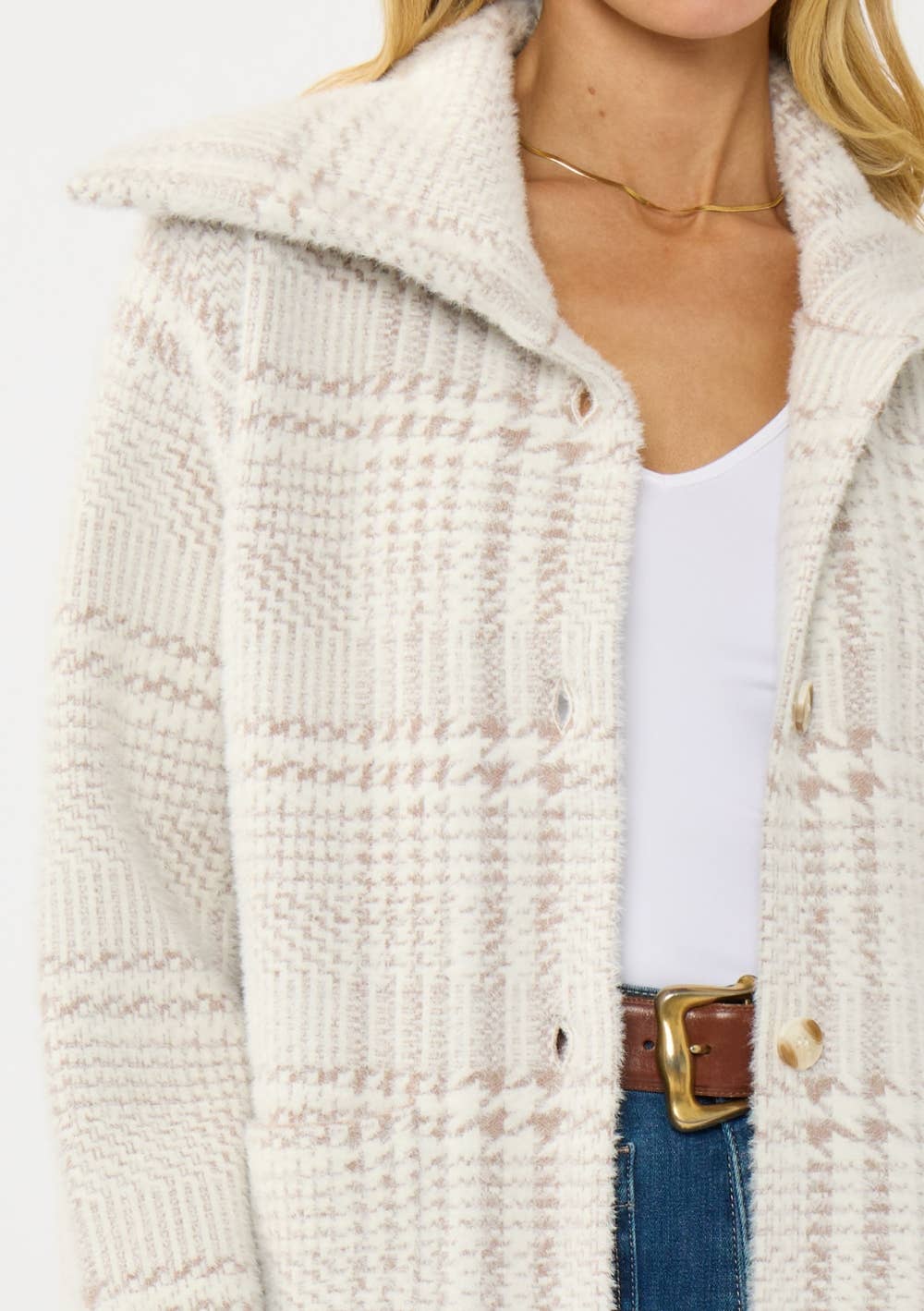 Frank Plaid Button-Up Sweater Jacket PREORDER