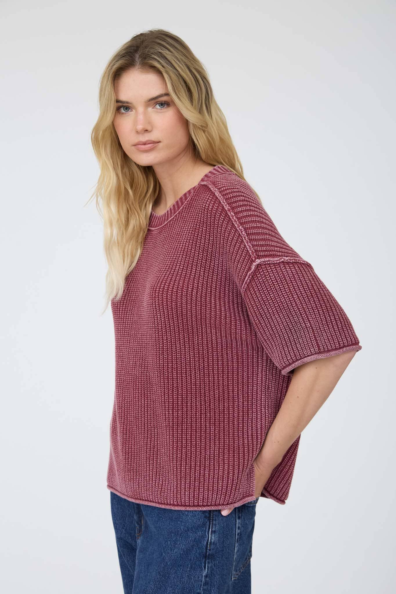 Ashburn Washed Knit Sweater Top