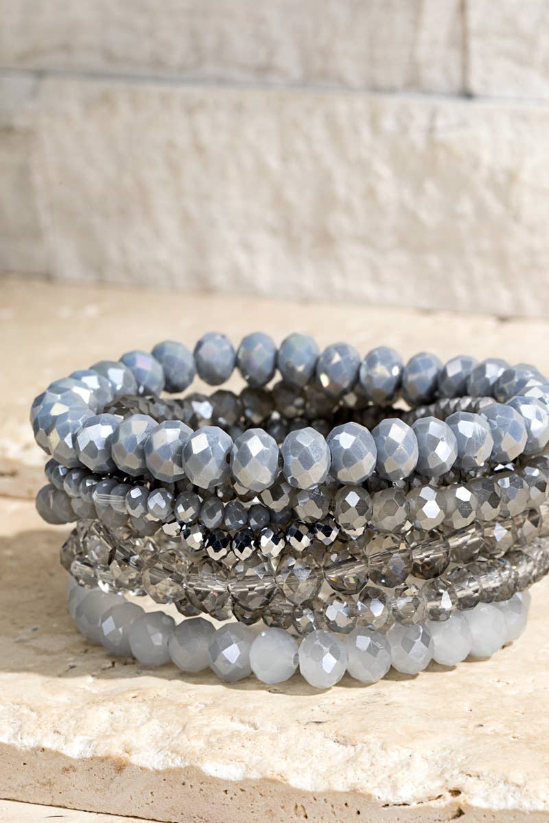 Faye Glass Bead Bracelet Set (6 Colors!)