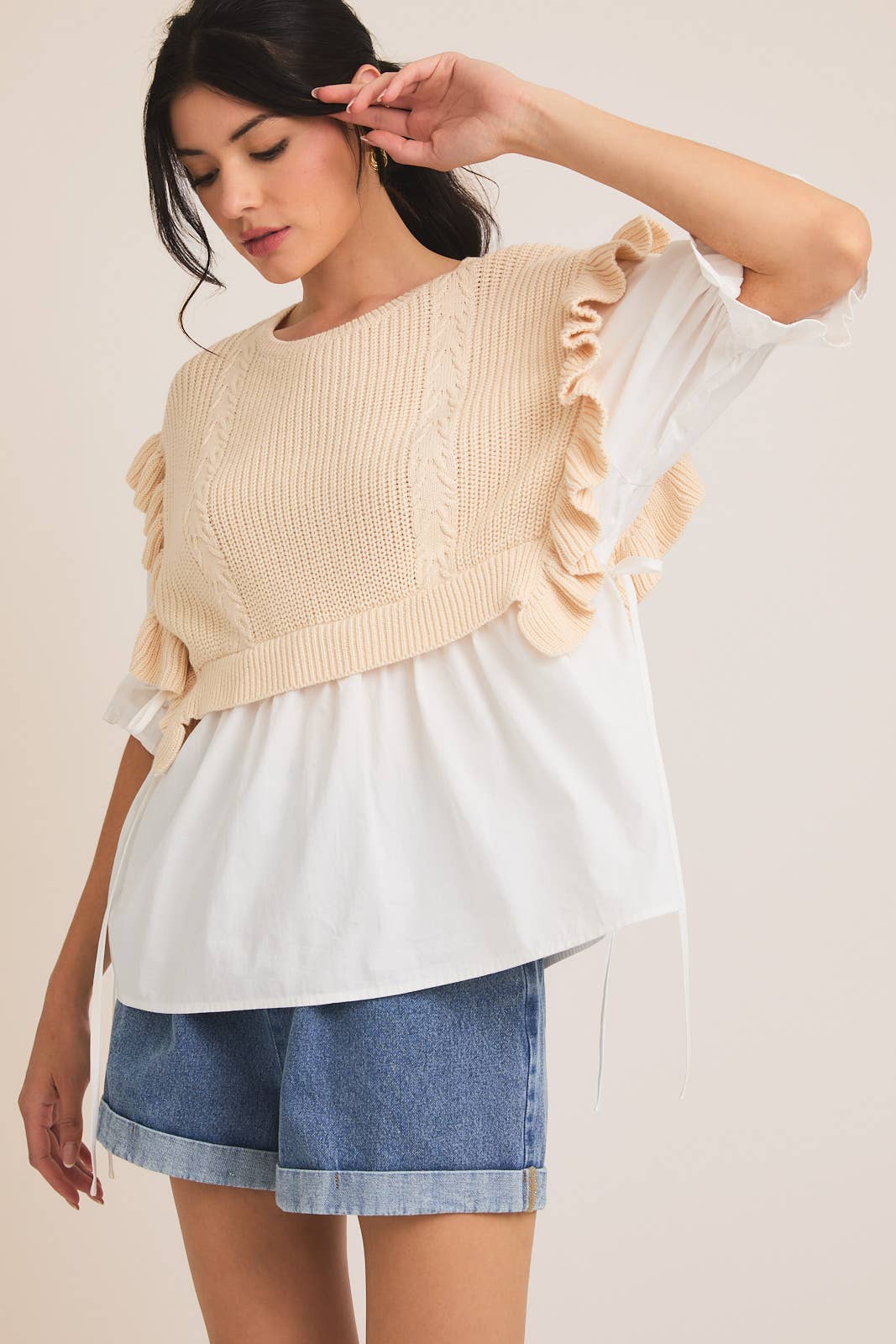 Rory Mixed Knit Top FINAL SALE