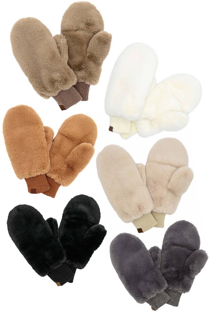 C.C Faux Fur Mittens (5 Colors!)