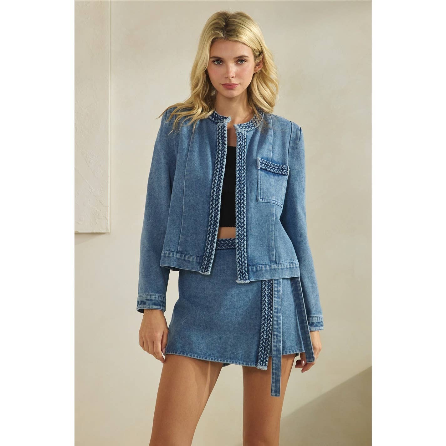 Deacon Braided Denim Jacket