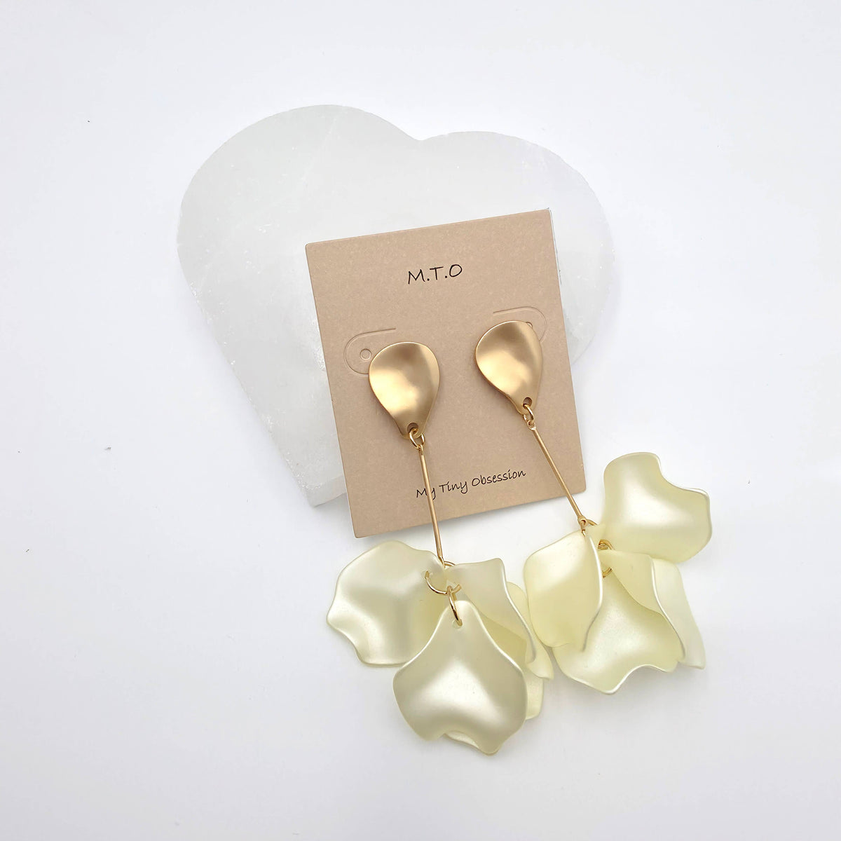 Dotson Pearlized Petal Statement Drop Earrings