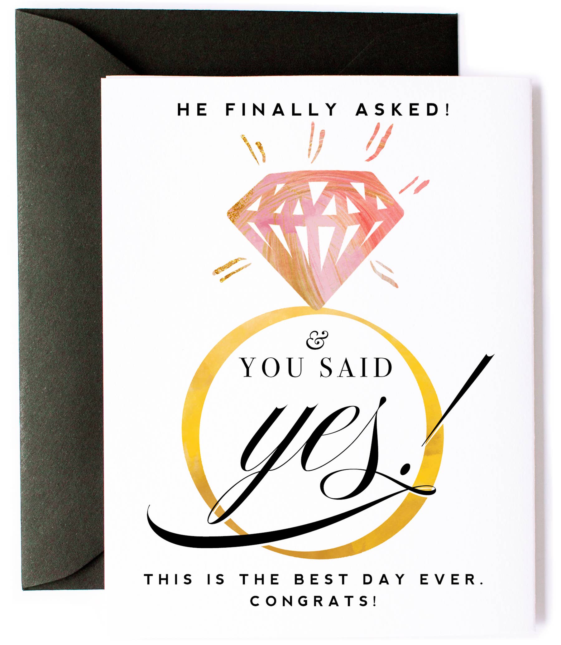 Finally Asked, Wedding Engagement Greeting Card for Bride
