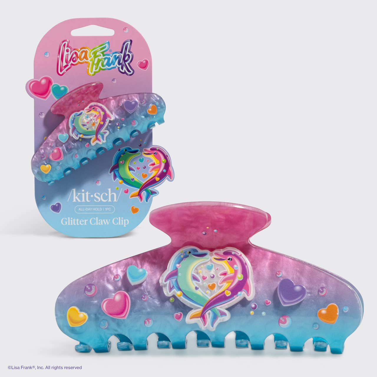 KITSCH Lisa Frank x Kitsch Glitter Claw Clip in Dancing Dolphins™