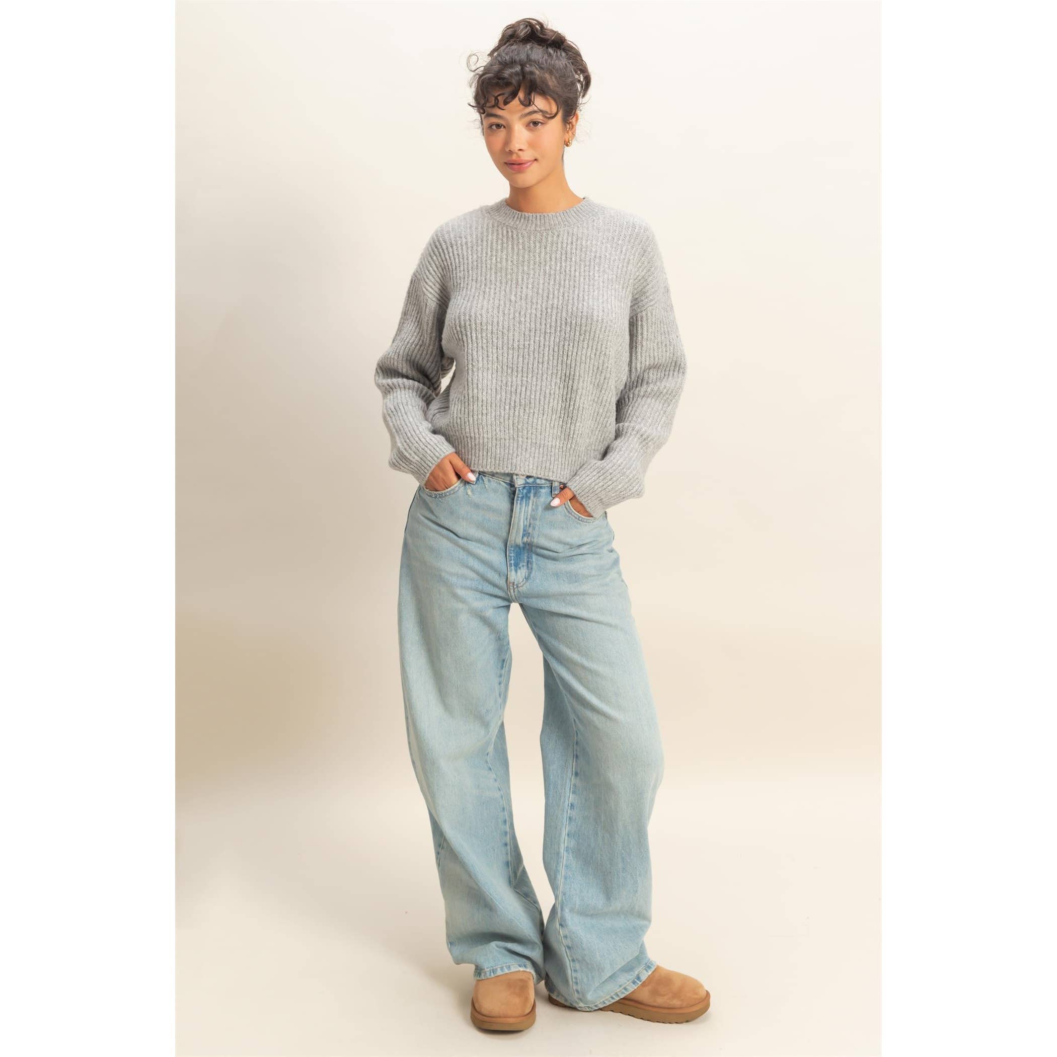 Herbie Ribbed Crew Neck Sweater