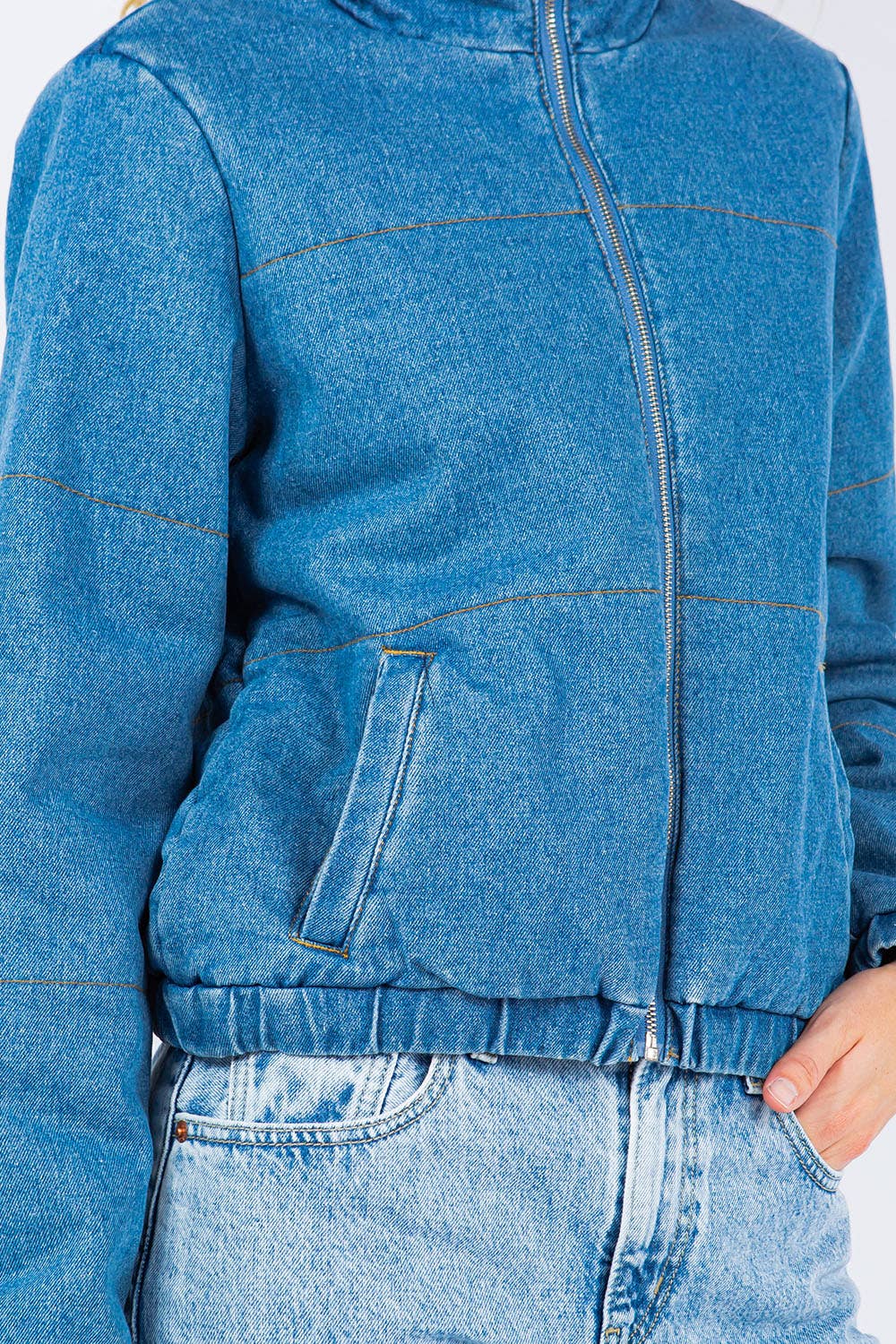 Milburn Oversized Denim Puffer Jacket