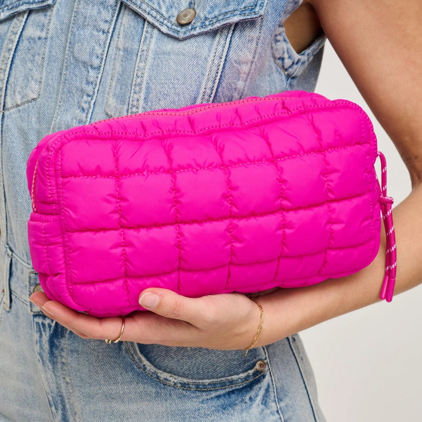 Cloud Nine - Quilted Puffer Nylon Cosmetic Pouch (4 Colors!)