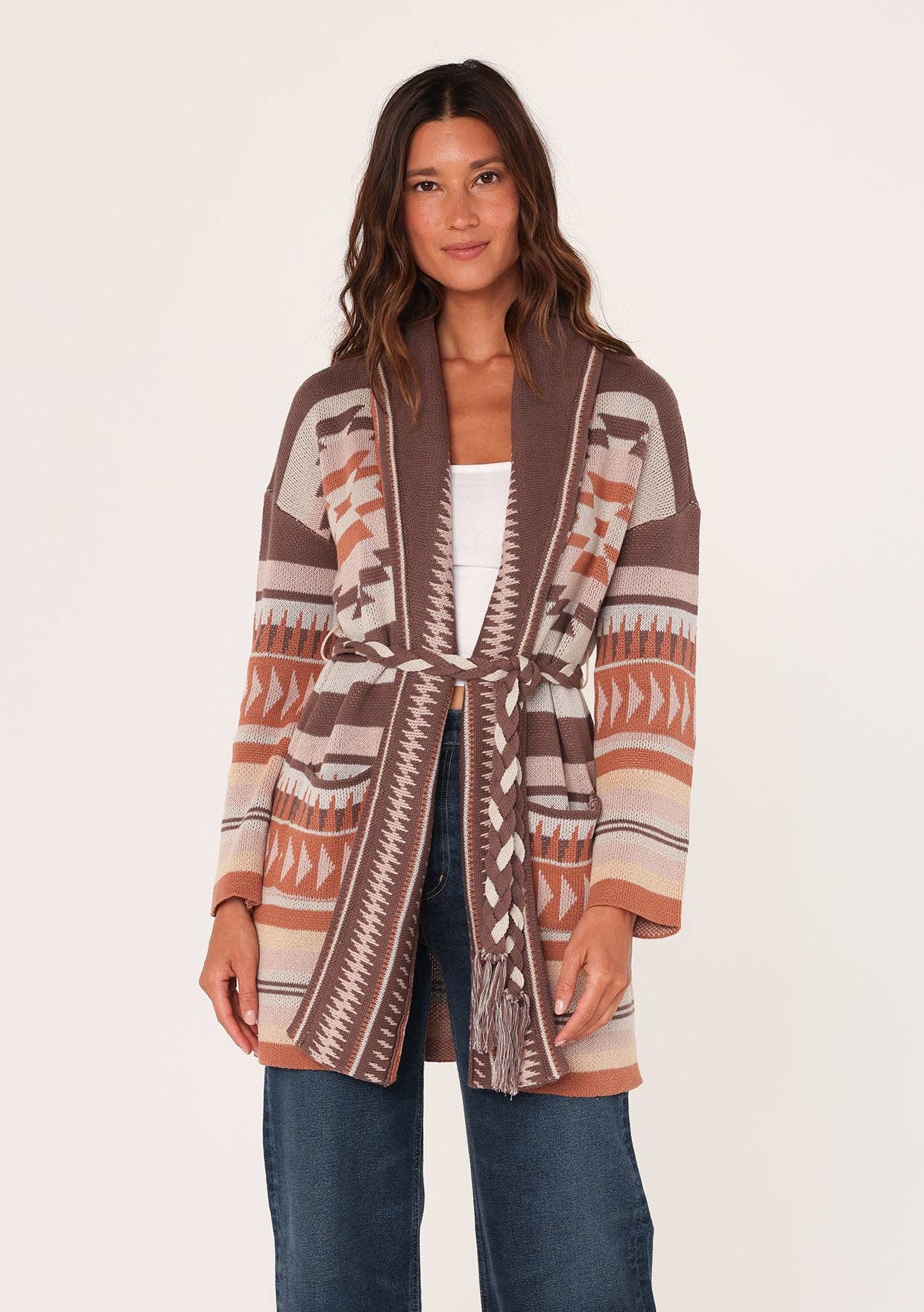 Francis Heritage Jacquard Long Sleeve Wrap Cardigan PREORDER