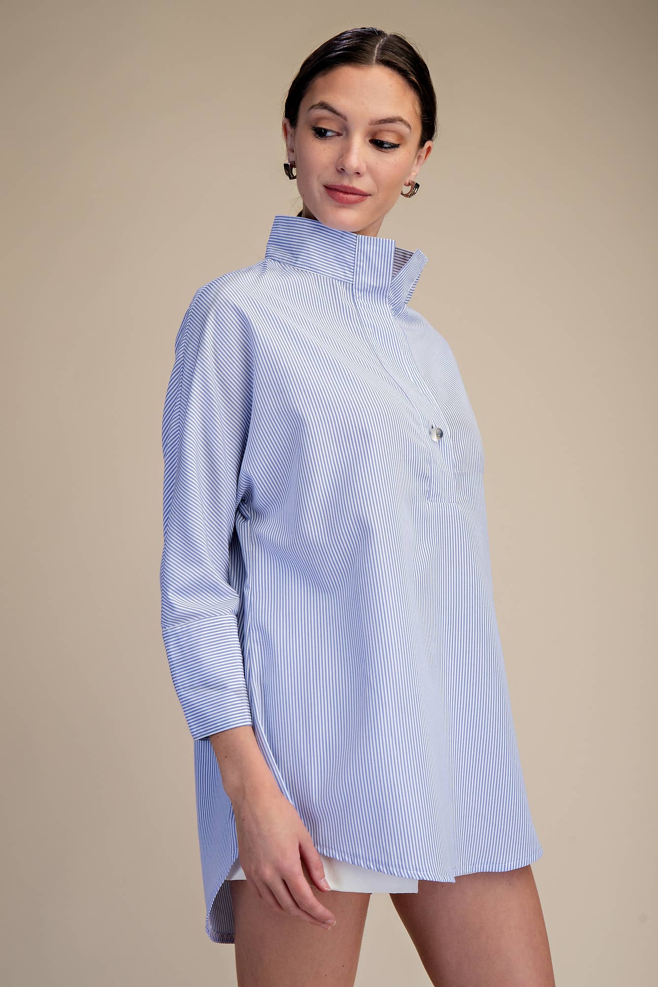Mika Stand Neck Dolman Sleeves Shirt