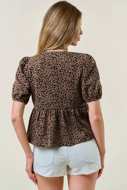 Gigi Leopard Bow Top -In stores 10/10!