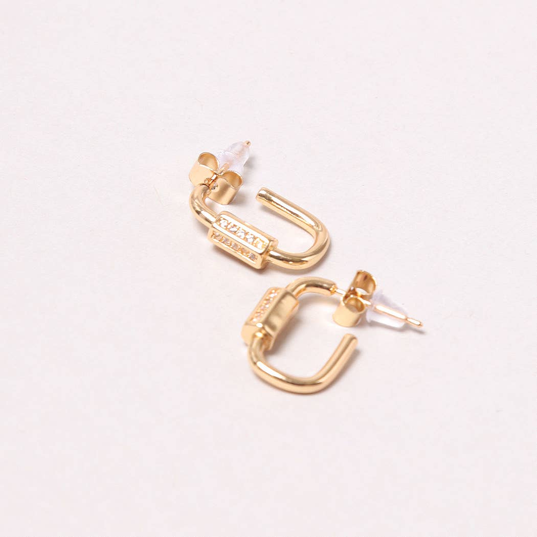 Della 14K Gold-Dipped Skrew Hoop Earring