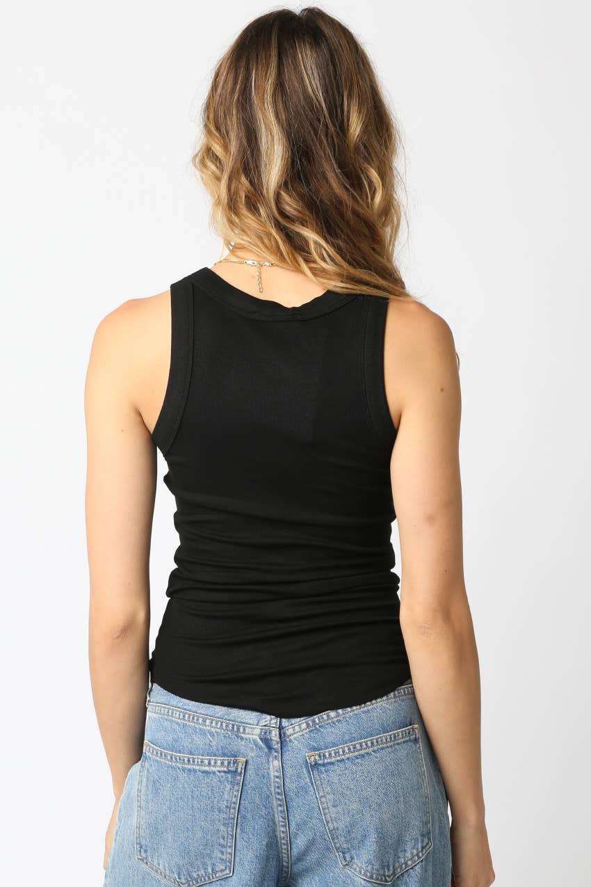 Ray Ribbed Fitted Scoop Neck Tank Top PREORDER -25 for $25!
