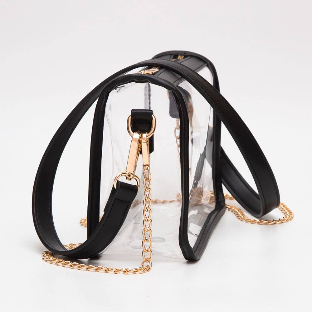 Nina Clear Rectangle Stadium Crossbody Bag