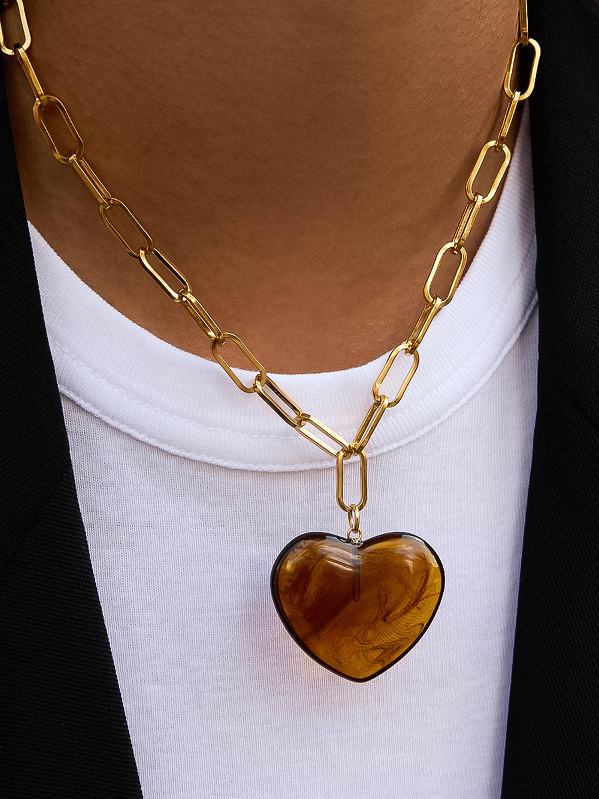 Flânerie by MAIQ Rouelle 18K Gold Non-Tarnish Heart Chain Necklace