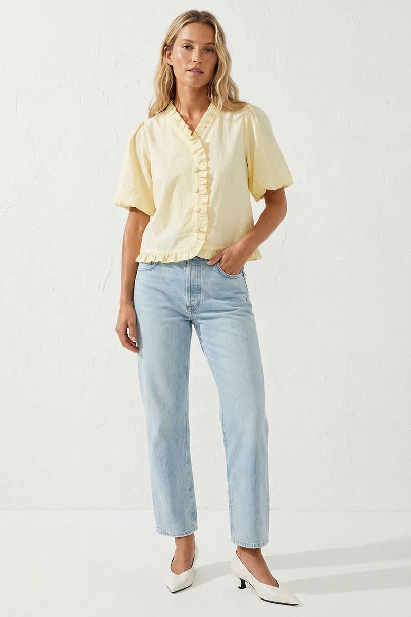 Raya Ruffle Detail Bubble Sleeve Top